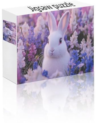 Puzzle Erwachsene 500 Teile Kaninchen, Lavendel Puzzle Lernspiel Herausforderung Schwierigkeit, Vielfältig Puzzlespiele, Freizeitaktivität Lustige Geschenke Wohndeko für Erwachsene ab 14 Jahren T-0