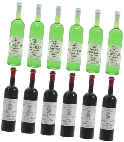 SUPVOX 12piezas Mini Botellas De Vino para Decoración De Casa De Muñecas Botella De Miniatura para De Fiesta Miniatura