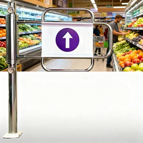 Puerta doble automática con resorte, puerta de seguridad de acero inoxidable para entrada de supermercado, portal de cierre automático de tamaño medio, plateado, 2,50 x 100 cm, duradera y fiable