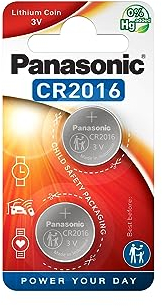 Panasonic CR2016 Lithium Knopfzelle, 3V, 2er Pack, 2B/3605/70