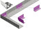 Verbinder für Kiesfangleiste klein gelocht Edelstahl mit Falz axb= 50 x 135mm 1.0 x 150mm