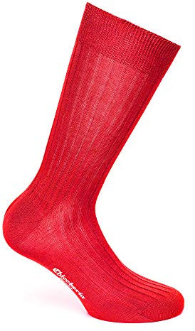 Chiccheria Brand Milano Premium Herren Socken/Business-Socken/Bunte Socken aus Baumwolle, Made in Italy by Bresciani (XL (45-46), Rot)