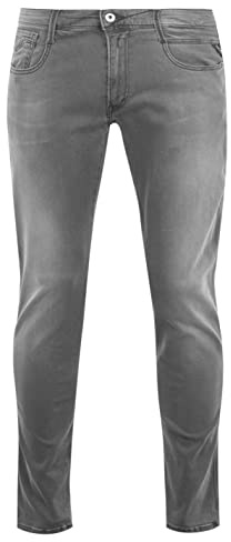 Replay Jeans da Uomo Slim Fit Anbass con Power Stretch, Grigio (Dark Grey 096), W34 x L34