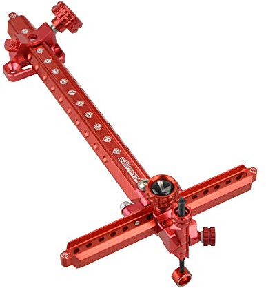 Visières d'arc Classique Viseur de Tir à l'arc Alliage d'aluminium 9 Recurve Bow Sight 1 Broches Visières pour Arc Recourbé Accessoires Arc et Flèches (Rouge)
