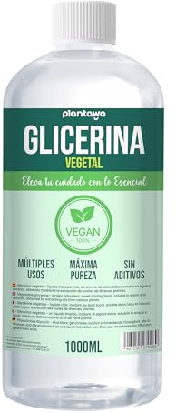 PLANTAWA Glicerina Vegetale Liquida 1L | Pura 99,5% | Idratante Naturale per Pelle e Capelli | Per Saponi, Creme, Cosmetici Fai da Te, Fiori Stabilizzati | Vegana e Multiuso