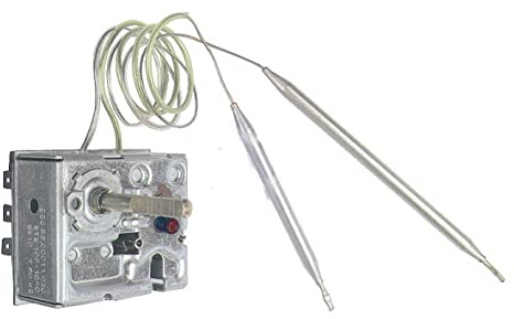 ensipart Thermostat kompatibel mit EGO 55.60011.030 Heißwasserthermostat 30-80° C mit 2 Fühlern und Begrenzer für Heißwassergeräte