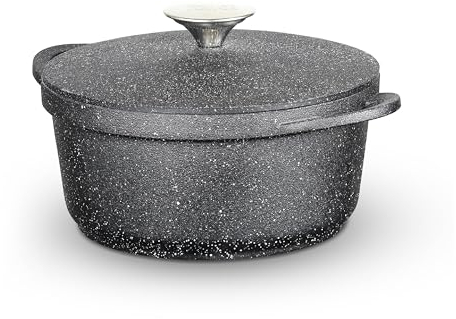Tower Precision Casserole Dish with Aluminium Lid, Lightweight Cast Aluminium, 20cm, Black