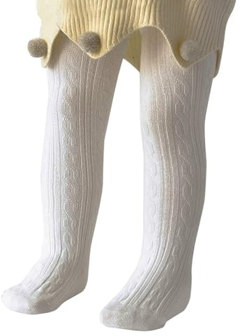 PONCEAU Baby Tights Cable Knit Baby Leggings Toddler Soft Tights Winter Socks for Girls Newborn Stockings for Boys