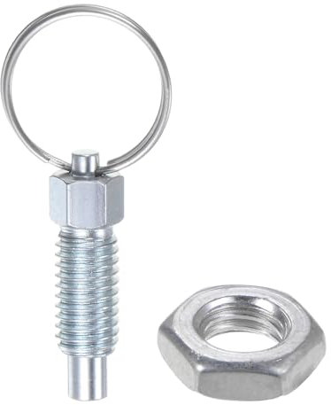 QUARKZMAN Pasador de Resorte con Anillo de Tracción Tamaño de Rosca 5/16˝-18 Longitud de Rosca de 0.63 Cabeza Plana de Acero al Carbono Pasador Retráctil No Bloqueable