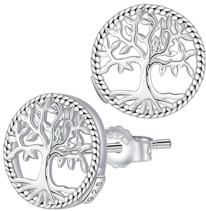 Micory Pendientes Árbol de la Vida para Mujer Plata de Ley 925 Pendientes con Caja de Regalo Joyas Regalo para Esposa Madre Hija