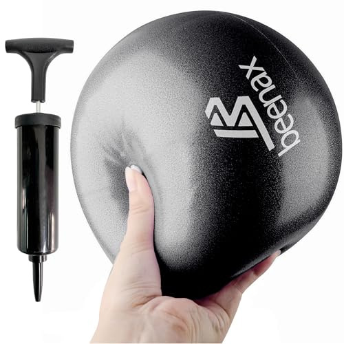 Beenax 23cm Soft Pilates Ball, Pump Included - 9 Inch Exercise, Mini Barre, Gym Ball - Yoga, Pilates, Core Training, Physical Therapy, Balance (Home, Gym, Office)