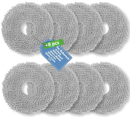 8 Stück Wischtücher für Roborock Saros 10R/Q Revo/Qrevo Pro/Qrevo S/Qrevo Master/Qrevo Slim/Qrevo MaxV/Qrevo Curve/Qrevo Edge/QV 35A Roboter Staubsauger, Wiederverwendbar, Waschbaren Wischmopp