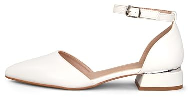Rio Fiore Pumps, décolleté da donna, tacco a blocco, 4 cm, nero/bianco/beige, morbida finta pelle scamosciata/ecopelle, comode scarpe con tacco basso R22, bianco, 35 EU