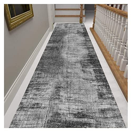 Tappeto runner extra morbido antiscivolo, a pelo spesso, per cucina, bagno, ingresso, facile da pulire, nero e grigio, 70 x 140 cm, perfetto per aree ad alto traffico
