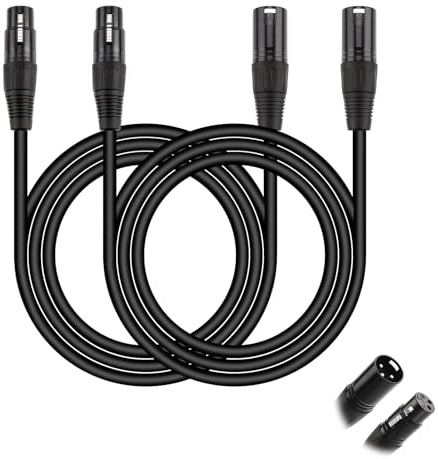 Hawpasy 2er Pack Xlr-Kabel Mikrofonkabel 1.5m 3-Poliges Dmx Kabel Xlr Stecker Auf Buchse Mikrofonkabel, Ausbalanciertes Xlr-Kabel Für Mikrofon, Lautsprecher, Verstärker