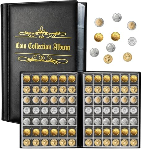Album Monedas 480 Bolsillos, Monedas Coleccion Euros 3x3 cm