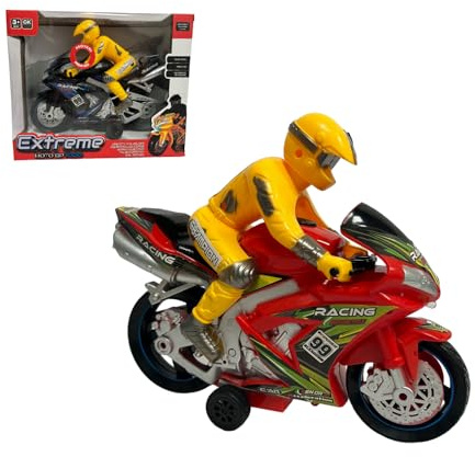 Generico Moto Giocattolo Luci e Suoni Reali Moto con Pilota Grande da Corsa a Frizione Super Racing Motorcycle Motocicletta Giocattolo da Strada Sportiva Giocattolo,colori assortiti (B)