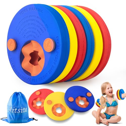 Aitsite 6 st armband för barn, simning flottörskivor EVA, baby pool flytande skivor, skumarmband för barn 2-6 år