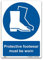 Protective Footwear Must Be Worn Sign – A4 Mandatory PPE Safety Notice – 1mm Rigid Plastic – Workplace Safety Signage – ISO 7010 Compliant