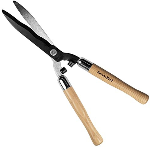 Berry&Bird Cesoie per siepi da giardino, 19,88 '' per tagliare bordi, bosso e cespugli, tagliasiepi manuali con lame affilate in acciaio al carbonio e maniglie confortevoli