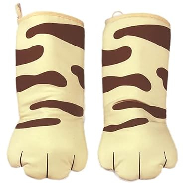Bibest Gants Isolants de Cuisine Patte de Chat, Gant Four Manique Four Oven Mitts Oven Gloves, Gants Maniques en Coton Épaissir, pour Cuisiner, Barbecue, Grill, Cuisson 31 * 15cm