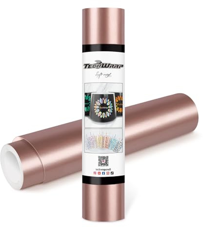 TECKWRAP Permanent Adhesive Vinyl 12 x 10ft, Glossy Rose Gold