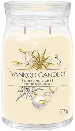Yankee Candle Signature Duftkerze ; große Kerze mit langer Brenndauer „Twinkling Lights“ ; Soja-Wachs-Mix