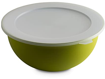 OMADA Design - Cuenco de cocina grande con tapa de 6,5 litros, antibacteriano, ligero, irrompible, lavable en lavavajillas, línea Sanaliving