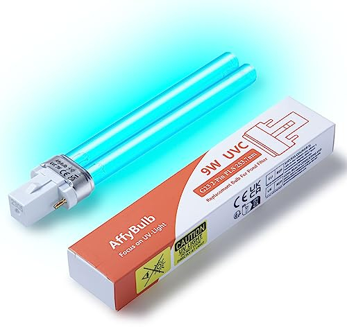 AffyBulb 9W G23 PLS Bombilla UV de reemplazo, para máquina de filtros UVC de Estanque o clarificadores