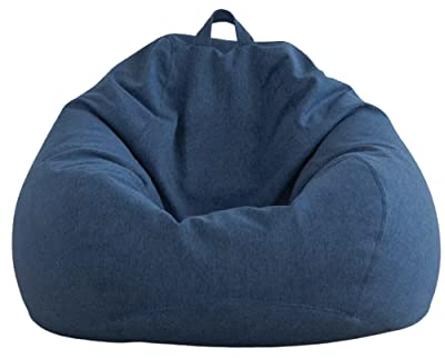 AD.CON Sitzsack mit ECO Füllung Puff Relax-Sessel Sitzkissen Bodenkissen Bean Bag 70x80x50 Marineblau 120L