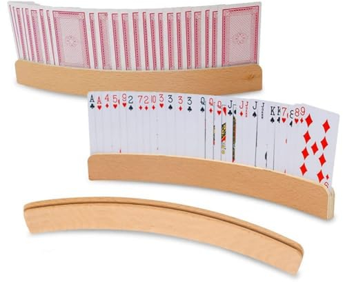 Fenglin-joy Spielkartenhalter,1 Stück Kartenhalter Kinder,Kartenhalter Holz,Kartenhalter Spielkarten für Kinder Erwachsene Senioren Behinderte