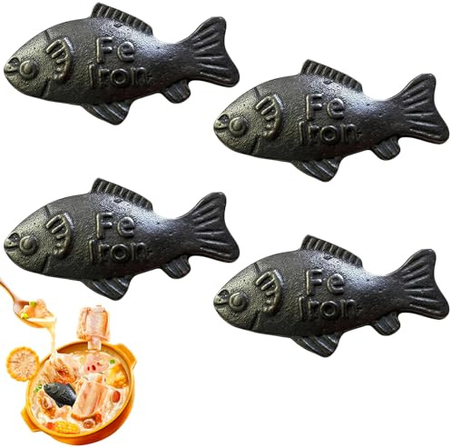 4PCS Iron Fish for Cooking, Iron Fish Add to Water and Food, for Vegans, Athletes, Pregnant Kids and Women Effective Cooking Tool