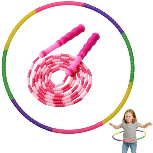 Kids Hula Hoops Set - 8 Section Detachable Children's Fitness Hoops for Gymnastics, Dance & Outdoor Play