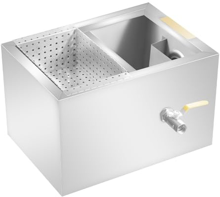 czyuRachel Séparateur de graisse 20 l, séparateur d'huile en acier inoxydable, filtration à quatre niveaux, double bordure, couvercle intégré, collecteur de graisse, séparateur de graisse