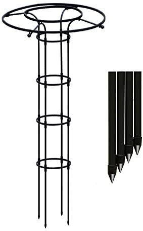 Obelisco de jardín para plantas, enrejado metálico de 210 cm para plantas trepadoras, rosas, jazmín, clemátides, decoración de interiores y exteriores
