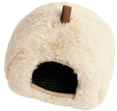 Teksome Lit pour Hamster en Hiver | Rembourrage Chaud Amovible Antidérapant,Maison pour Hamster avec Caverne en Peluche | pour Écureuil Gerbille Chinchilla Jouer et Balcon Salle De Classe