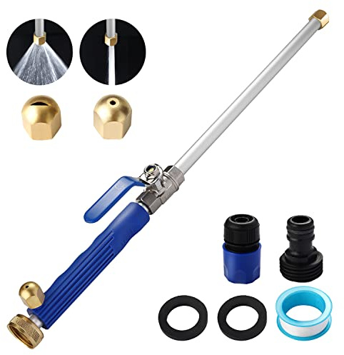 Rerennco Upgraded Jet Nozzle for Garden Hose Power Washer Wand Hydro Jet High Pressure Washer Tools with 2 Different Nozzles and Hose Quick Connectors