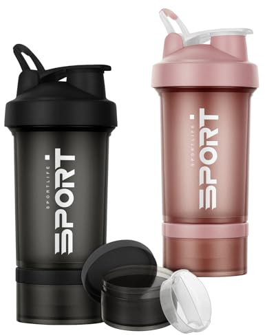 Alaoo Protéine Shaker, 500ml Wave Shaker Mélange Homogène, Noir Rose | Bouteille Shaker Protéines Mélange Homogène Facile Nettoyer Durable