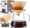 SuproBarware Pour Over Coffee Maker Set - Glass Dripper, Coffee Pot with Handle, Includes Spoon & 40 Paper Filters