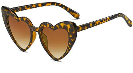 Long Keeper Lunette Coeur Vintage - Mode Rétro Lunettes de Soleil Coeur Femme Vintage Heart Glasses Unisex UV400