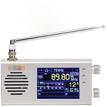 Récepteur Radio Toutes Bandes, Radio AM FM à Ondes Courtes et Ondes Moyennes, Radio Portable à Bande Complète LCD 3,2 Pouces avec Boîtier en Métal, Haut-Parleur, Antenne, Batterie