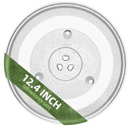 12.4 inch microwave glass turntable for 12570000008334 Panasonic microwave glass plate Compatible with FFMV1645 series Frigidaire Microwave and 12 3/8 JES1145 series GE microwave plate WB48X30612