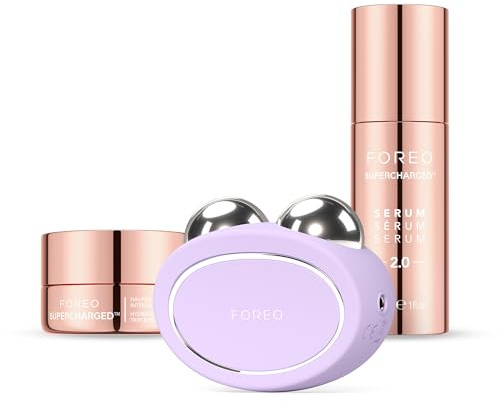 FOREO Set Total Facelift - BEAR 2 masajeador facial de microcorriente + SÉRUM SUPERCHARGED 2.0 30 ml + Crema hidratante intensa de triple acción HA+PGA SUPERCHARGED 15 ml - Antiedad - Skincare