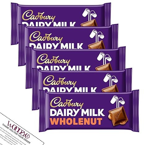 Chocolate Bar Bundle – 5 Pack Milk Chocolate Whole Nut Bars | 5 x 120g (600g Total) | Smooth Milk Chocolate with Whole Crunchy Hazelnuts | Classic Chocolate Bar