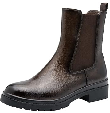 Tamaris Bottines Chelsea pour femme 1-25428-43 - Marron - Brevet - Taille 41 EU, Marron breveté, 41 EU