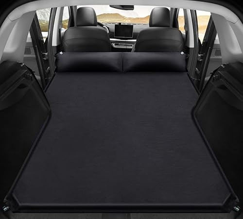 KHDWOB Materasso Gonfiabile per Auto per Jeep Grand Cherokee II (WJ) 2003-2004, Campeggio Materasso Gonfiabile Ispessito Floccato e Superficie in PVC Auto Materasso Gonfiabile,A Black