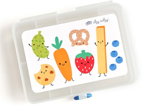 Itzy Ritzy Divided Snack Box – BPA-Free Travel Snack Container with 6 Compartments and Snap-Tight Lid – Convenient Food Storage for Car Rides, Daycare, and On-The-Go