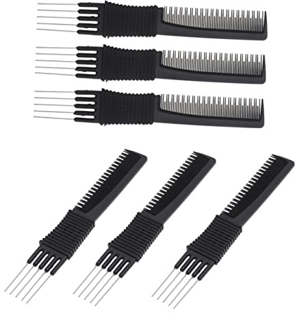 SAFIGLE Peines Cabello 6 Piezas Portátil Multifunción Tamaño Mediano Para Peluquería Profesionales Uso Personal y Familiar Púa Lisa Resistente Ergonómico