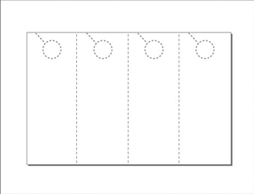 Door Hangers, Print-Ready, 4.25 x 11, 4-UP on 11 x 17 White 67-lb Vellum, Perfed for Separation with 1.5 Holes - 250 Sheets