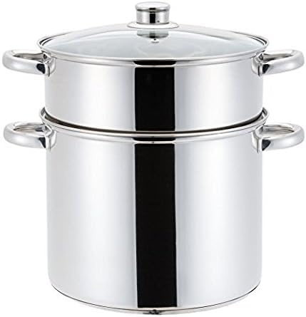 HAUSSMANN HERITAGE - Couscoussier Inox 12L(Ø 24cm) - Faitout 3 Pièces avec Panier Vapeur & Semoule - Triple Fond Induction & Lave-vaisselle - Sans PFOA - Couvercle Verre